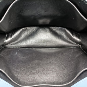 Pre-owned Prada City Calf Astrology Cahier ブルー×ブラック Saffiano leather×Leather shoulderbag | stylenewstar