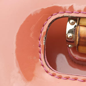 Pre-owned Gucci New Bamboo Orange Patent 254884 handbag | stylenewstar