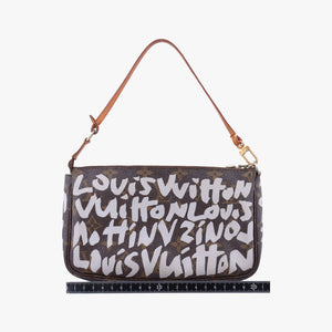 Secondhand Louis Vuitton Monogram Graffiti Pochette Accessoires Brown×Argent Monogram Graffiti M92192 handbag | stylenewstar