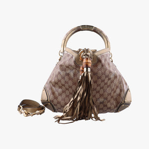 Secondhand Gucci Indy Babouska beige×Multicolour PVC coated canvas 185566 shoulderbag | stylenewstar