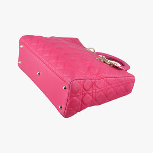 Pre-owned Christian Dior Lady Dior Rose lambskin shoulderbag | stylenewstar