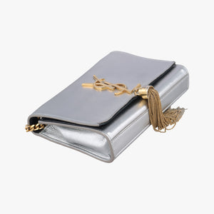 Secondhand Yves Saint Laurent KATE Silver Leather 354120 shoulderbag | stylenewstar