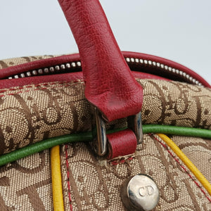 Secondhand Christian Dior Rasta Bowler beige×Multicolour Canvas × Leather handbag | stylenewstar