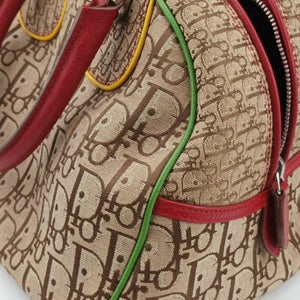 Secondhand Christian Dior Rasta Bowler beige×Multicolour Canvas × Leather handbag | stylenewstar