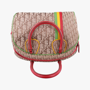 Secondhand Christian Dior Rasta Bowler beige×Multicolour Canvas × Leather handbag | stylenewstar