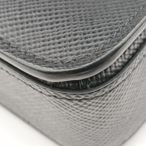 Pre-owned Prada Bicolor Saffiano Cuir Flap Blue x Black Leather×SAFFIANO Leather shoulderbag | stylenewstar