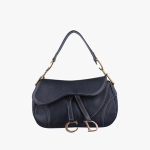 Pre-owned Christian Dior Saddle Black Leather handbag | stylenewstar