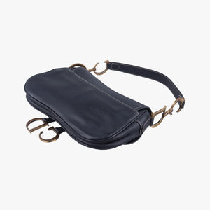 Pre-owned Christian Dior Saddle Black Leather handbag | stylenewstar