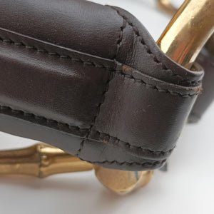 Pre-owned Gucci Bamboo Ring Hobo Brown mink 131038 handbag | stylenewstar