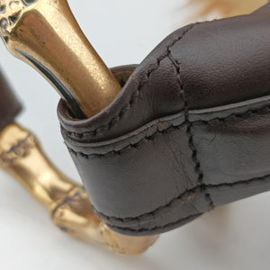 Pre-owned Gucci Bamboo Ring Hobo Brown mink 131038 handbag | stylenewstar