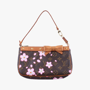 Pre-owned Louis Vuitton Pochette Accessory Pouch brown×Pink Cherry Blossom M92006 handbag | stylenewstar