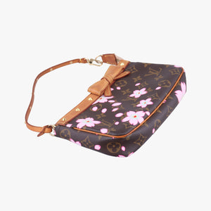 Pre-owned Louis Vuitton Pochette Accessory Pouch brown×Pink Cherry Blossom M92006 handbag | stylenewstar