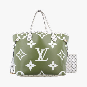Pre-owned Louis Vuitton Neverfull MM Green Monogram Giant M44568 shoulderbag | stylenewstar