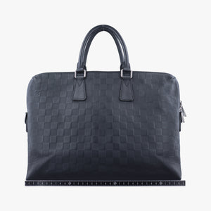 Pre-owned Louis Vuitton Porte Documents Jour Noir Damier Graphite N48224 handbag | stylenewstar