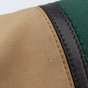 Pre-owned Gucci Sherry Line beige×Black×Red×Green canvas×leather 002.11 handbag | stylenewstar