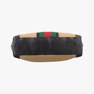 Pre-owned Gucci Sherry Line beige×Black×Red×Green canvas×leather 002.11 handbag | stylenewstar