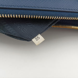 Vintage Prada Galleria front pocket Blue SAFFIANO Leather BN2674 shoulderbag | stylenewstar