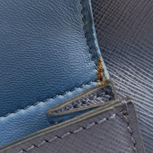 Pre-owned Prada Galleria front pocket Blue SAFFIANO Leather BN2674 shoulderbag | stylenewstar