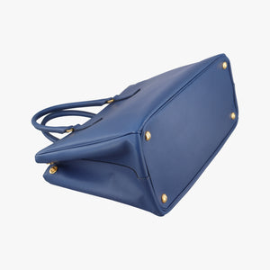 Pre-owned Prada Galleria front pocket Blue SAFFIANO Leather BN2674 shoulderbag | stylenewstar