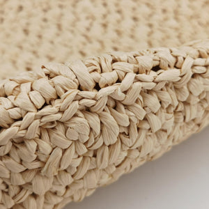 Pre-owned Fendi Croissant Crochet Beige straw 8BR790 shoulderbag | stylenewstar