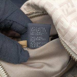 Pre-owned Fendi Zucchino Forever Bauletto beige canvas 8BL063 handbag | stylenewstar