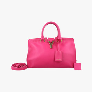 Pre-owned Yves Saint Laurent Y Ligne Petit Cabas Rose Leather 311210 shoulderbag | stylenewstar