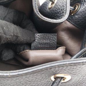 Pre-owned Gucci Bamboo Fringe Tassel Bucket Black Leather 387613 shoulderbag | stylenewstar