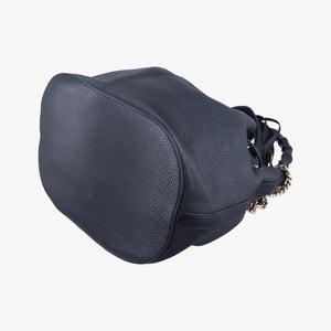 Pre-owned Gucci Bamboo Fringe Tassel Bucket Black Leather 387613 shoulderbag | stylenewstar