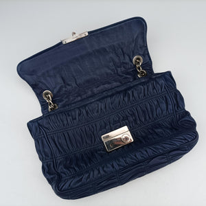 Pre-owned Prada Nappa Gaufre Sound Lock Blue nappa leather BT0939 shoulderbag | stylenewstar