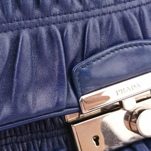 Pre-owned Prada Nappa Gaufre Sound Lock Blue nappa leather BT0939 shoulderbag | stylenewstar