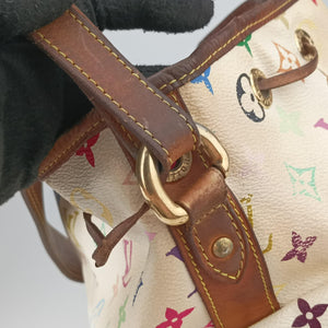 Pre-owned Louis Vuitton Petit Noe White Monogram Multicolor M42229 shoulderbag | stylenewstar
