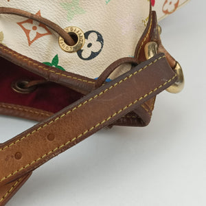 Pre-owned Louis Vuitton Petit Noe White Monogram Multicolor M42229 shoulderbag | stylenewstar