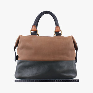 Pre-owned Celine Boston Racer Bowling Black x Brown leather handbag | stylenewstar