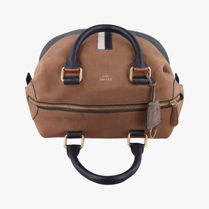 Pre-owned Celine Boston Racer Bowling Black x Brown leather handbag | stylenewstar