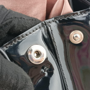 Vintage Miu Miu Double Zip Bowling Black patent handbag | stylenewstar