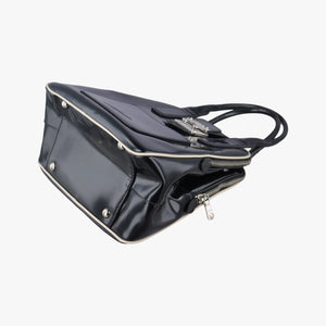 Vintage Miu Miu Double Zip Bowling Black patent handbag | stylenewstar