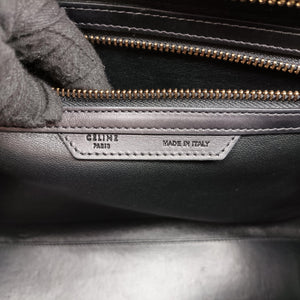 Pre-owned Celine Luggage Mini Shopper Pink x Black fabric×Leather handbag | stylenewstar