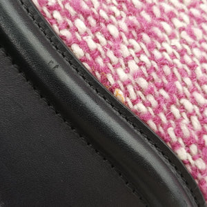 Pre-owned Celine Luggage Mini Shopper Pink x Black fabric×Leather handbag | stylenewstar