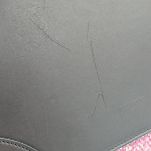 Pre-owned Celine Luggage Mini Shopper Pink x Black fabric×Leather handbag | stylenewstar