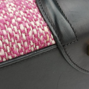 Pre-owned Celine Luggage Mini Shopper Pink x Black fabric×Leather handbag | stylenewstar