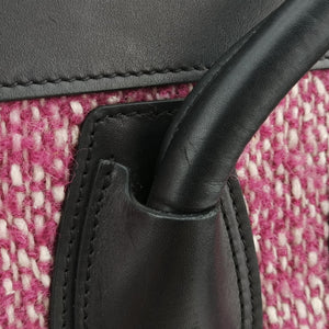 Pre-owned Celine Luggage Mini Shopper Pink x Black fabric×Leather handbag | stylenewstar