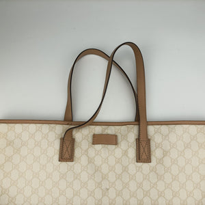 Pre-owned Gucci Guccissima GG Imprime White PVC coated canvas 211120 handbag | stylenewstar