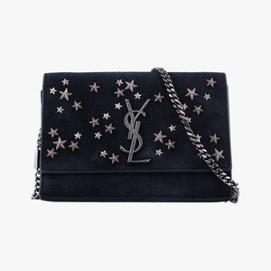 Pre-owned Yves Saint Laurent Kate Star Black Suede 471286 shoulderbag | stylenewstar