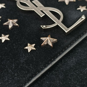 Pre-owned Yves Saint Laurent Kate Star Black Suede 471286 shoulderbag | stylenewstar