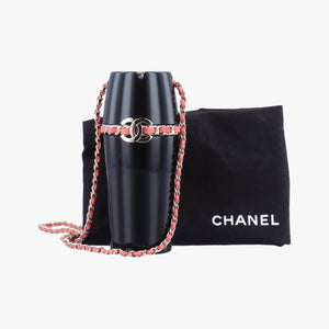 Pre-owned Chanel Coco Mark Lucite Lipstick Case On Chain Black plastic shoulderbag | stylenewstar