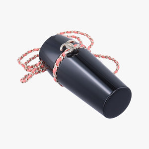 Pre-owned Chanel Coco Mark Lucite Lipstick Case On Chain Black plastic shoulderbag | stylenewstar