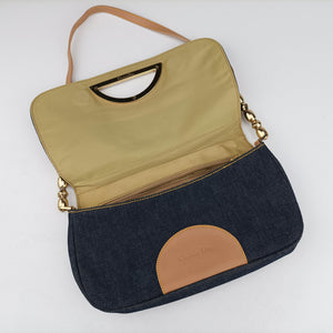 Pre-owned Christian Dior Marispearl Navy denim shoulderbag | stylenewstar