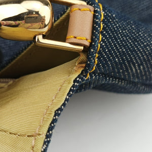 Pre-owned Christian Dior Marispearl Navy denim shoulderbag | stylenewstar