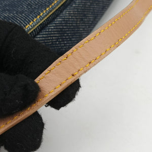 Pre-owned Christian Dior Marispearl Navy denim shoulderbag | stylenewstar