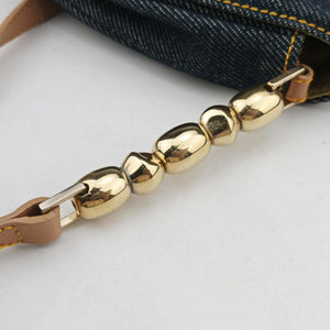 Pre-owned Christian Dior Marispearl Navy denim shoulderbag | stylenewstar